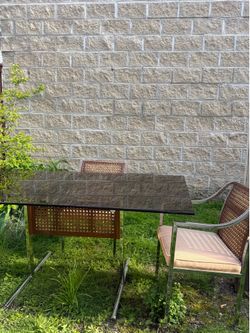 Mid Century Dining Set- 70s Chrome & Cane Design