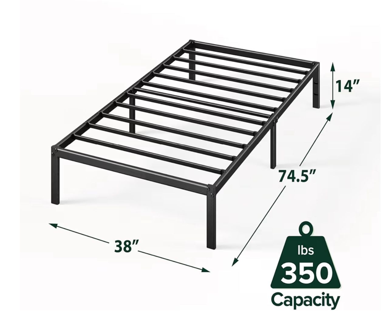 Twin Size Metal Frame Bed 