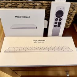 Apple TV Remote, Magic Keyboard, & Trackpad