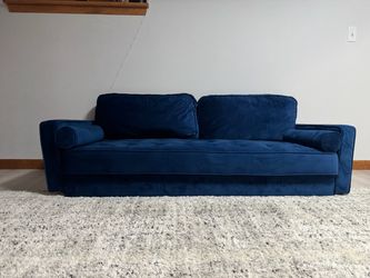 Navy Blue Velvet Tufted Sofa