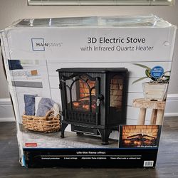 Space Heater - 3D Electric Stove With Infrared Quartz Heater