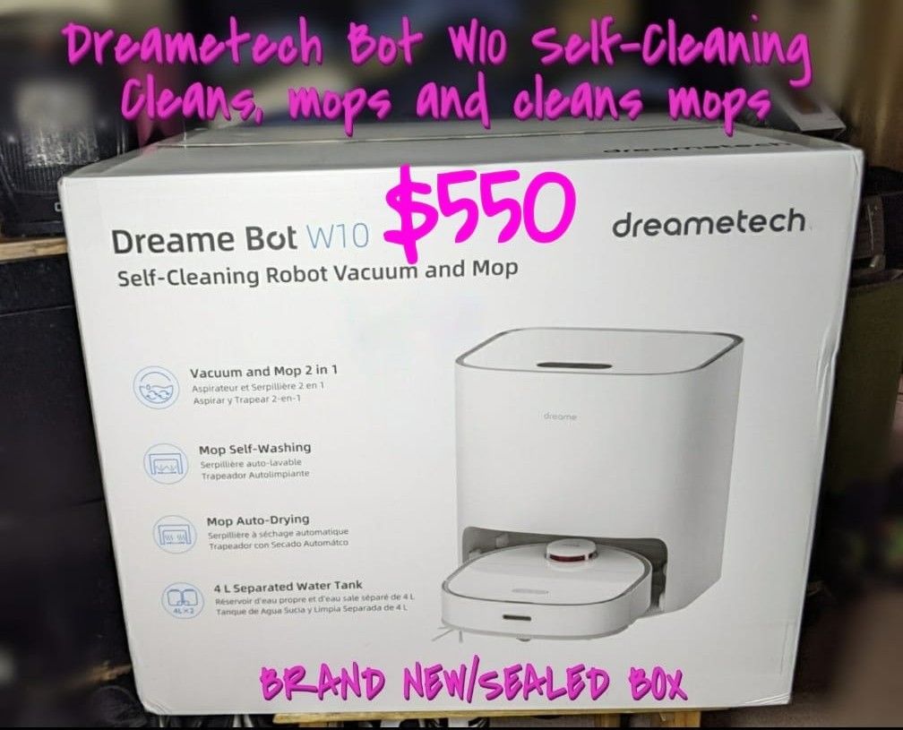 Dreametech Bot W10 Self-Cleaning Cleans, mops, and cleans mops 