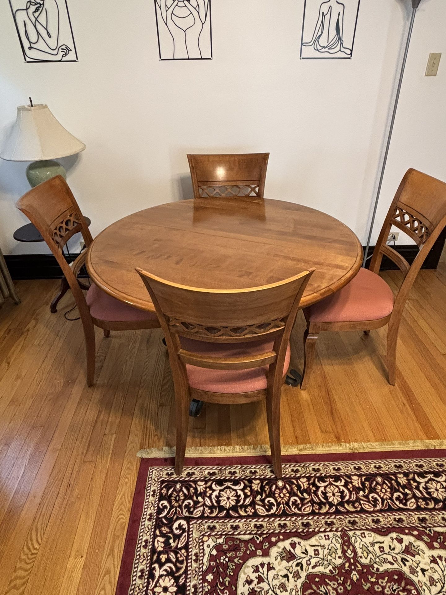Beautiful wooden table with chairs