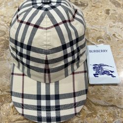 Burberry Men’s Archive Plaid-Check Cotton Baseball Cap Brand New!! Authentic!!