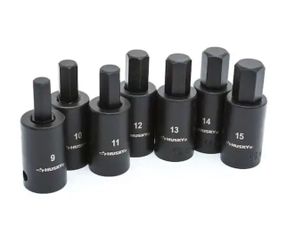 Husky 1/2 in. Drive Hex Bit Impact Socket Set MM (7-Piece)
