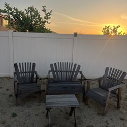 Wood Chairs and Table