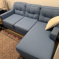 L-shaped Couch Navy Blue $120 UES