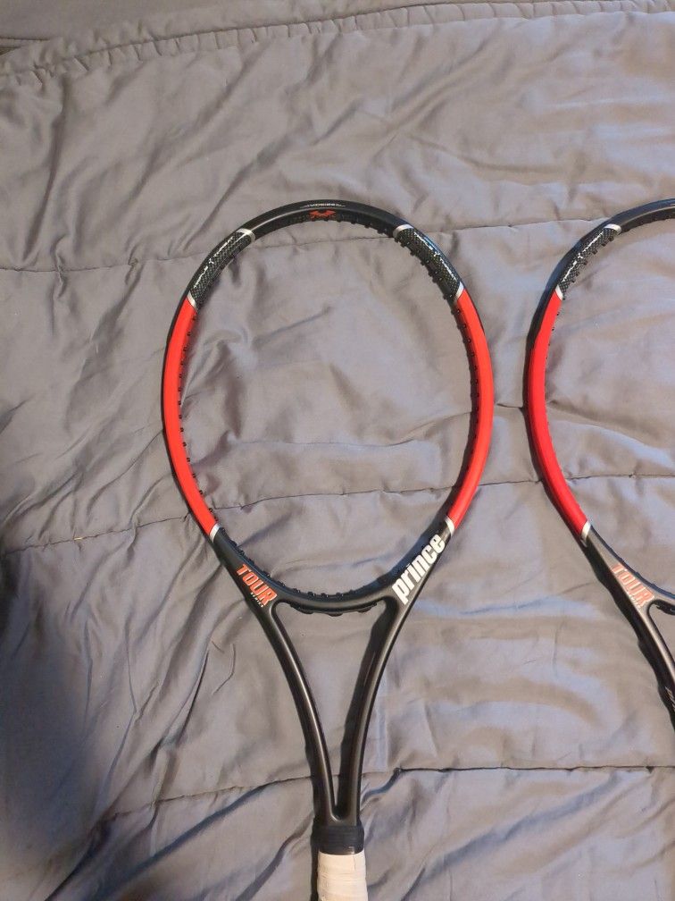 Two Prince Diablo Tour Midsize Racquets With 4 3/8 Grips In Excellent Condition