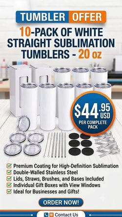 Sublimation Blanks Tumblers 20 oz