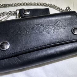 Harley Davidson Black Leather Chain Men's Wallet