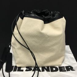 Jil Sander NWT Small Canvas Drawstring Crossbody Bag