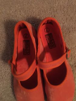 Burn orange doll baby shoes