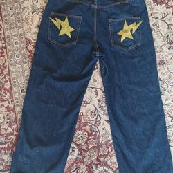 Bape Jean A Bathing Ape 42x32 Wide Leg Baggy Jeans