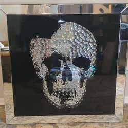 Swarovski Crystal 3D Skull Wall Art