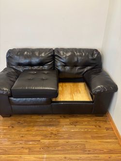Black Loveseat With Cushioned Arms