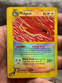 Pidgeot 59/165 Rare Reverse Holo Heavy  Play Pokemon TCG  Expedition e reader HP