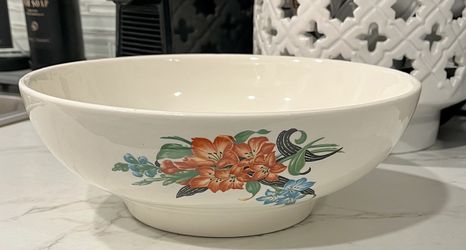 Vintage Lincoln Ovenware Floral Mixing Bowl