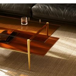 Saint Mossi Tadio Double Layer Glass Coffee Table 