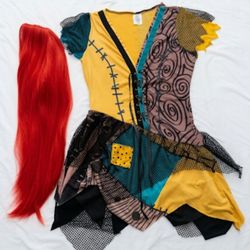 Sally Costume Dress and Wig - Girls Size S