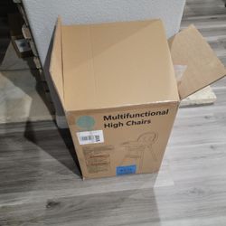 Baby High Chair With Adjustable Wooden Legs