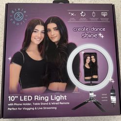 10”LED Ring Light With Phone Holder ,table Stand And Wired Remote 