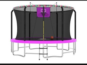 Brand new sealed in the box Trampoline Outdoor 16FT Trampoline with Basketball Hoop and LED Lights, Recreational Trampolines for Kids and Adults with