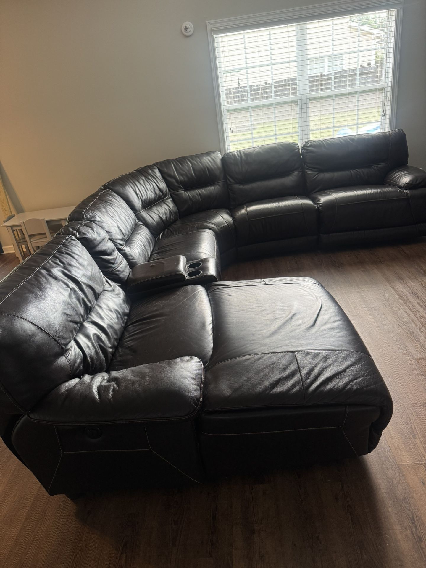Genuine Leather Brown 6 Pc Sectional
