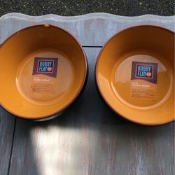 2 New Bobby Flay Rustic Bowls With Spout