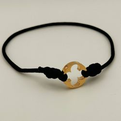 Louis Vuitton Empreinte Black Cord 18K Pink Rose Gold and 4 Diamond Bracelet