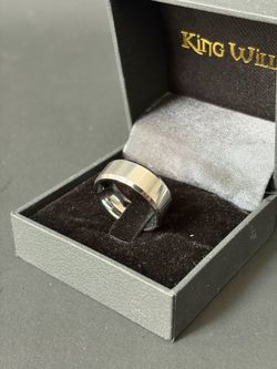 King Will 8mm Titanium Polished Silver Band Ring (Size: 8)