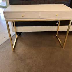 💥NEW💥White Desk, Gold Legs w/Drawers 🔥BIG SALE🔥Everything is 50%OFF🔥