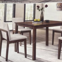 4 Chair Wood Table Jb Furniture Baratero 