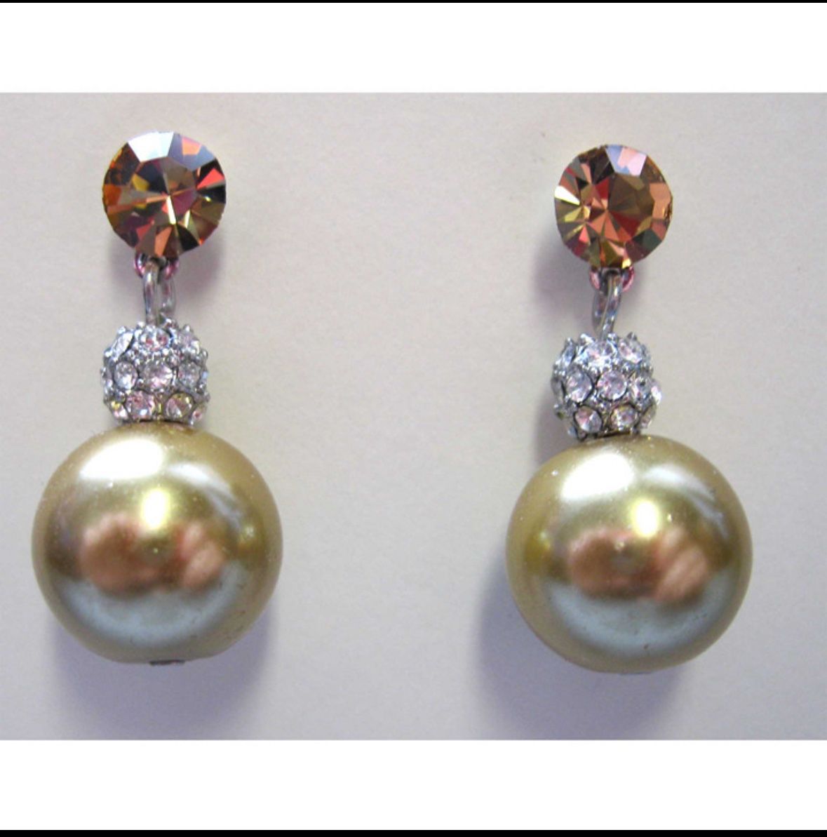 Pearl Champagne Color Drop Earrings, New Boutique Jewelry 