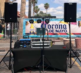 Powered DJ speakers/ with speakers covers.
