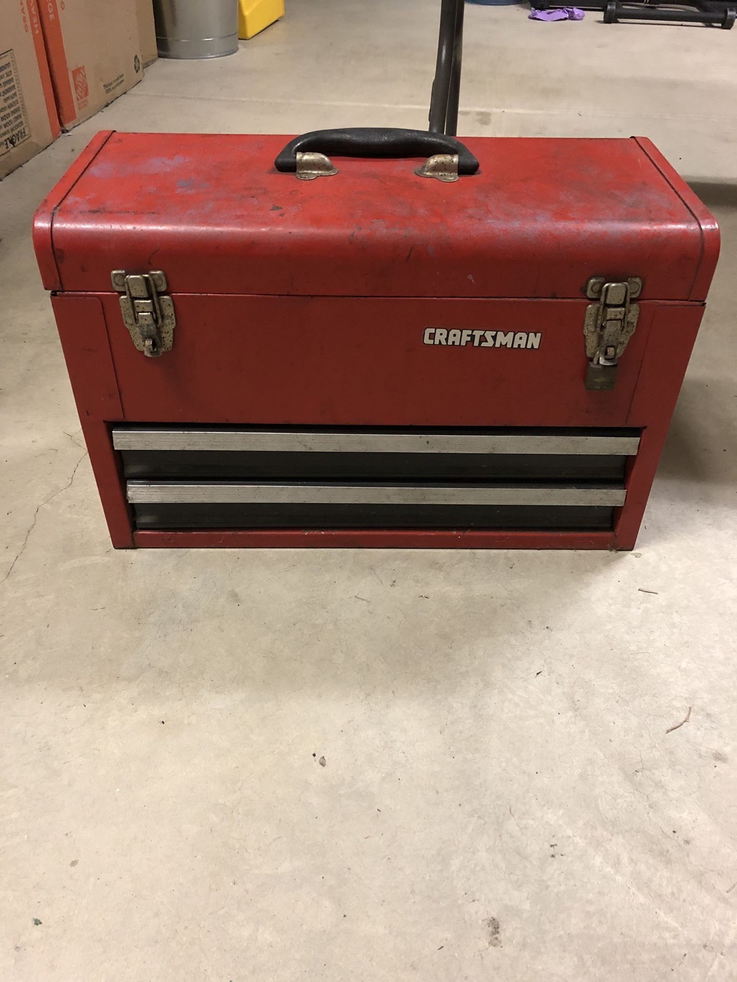 Craftsman two drawer toolbox with tools