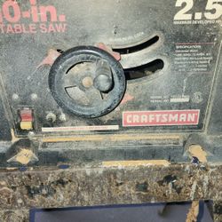 Craftsman 10 inch 2.5 horsepower, Portable table, saw with stand.