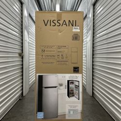 Vissani 7.2 cu. ft. Top Freezer Refrigerator in Fingerprint Resistant Stainless Steel Look 