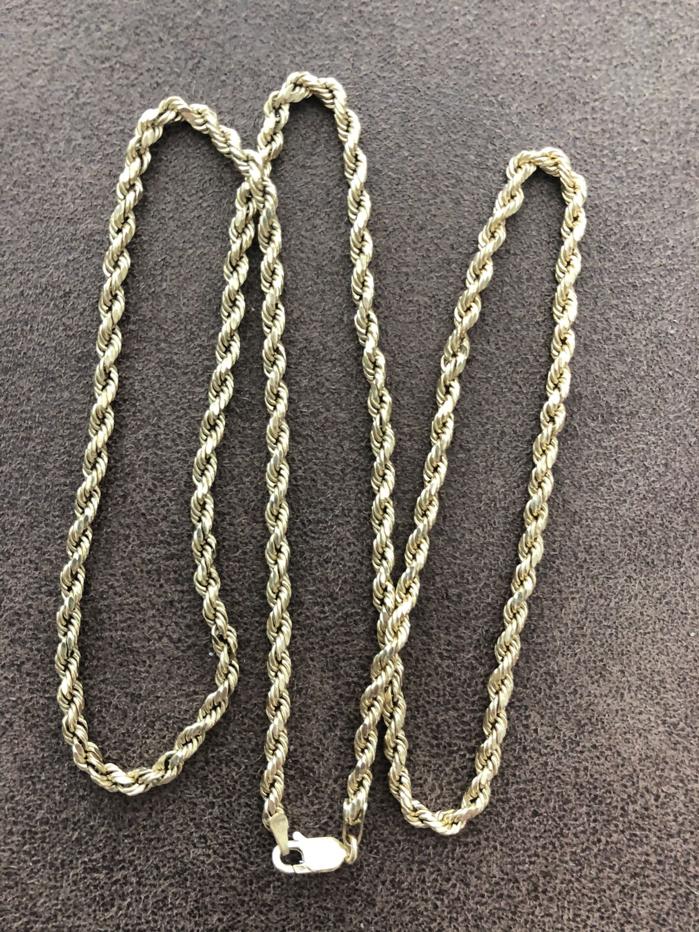 14K Gold Diamond Cut Rope Chain