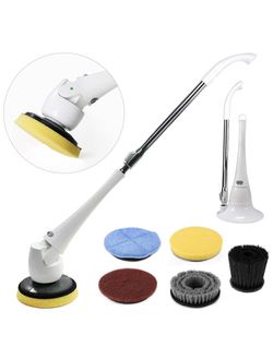Electric Spin Cleaning Brush with 5 Replace Heads Cordless