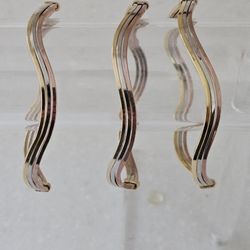 Tricolor Gold Tone Wavy Bangle Bracelet