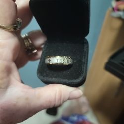Size 13 Mens Titanium Jesus Ring