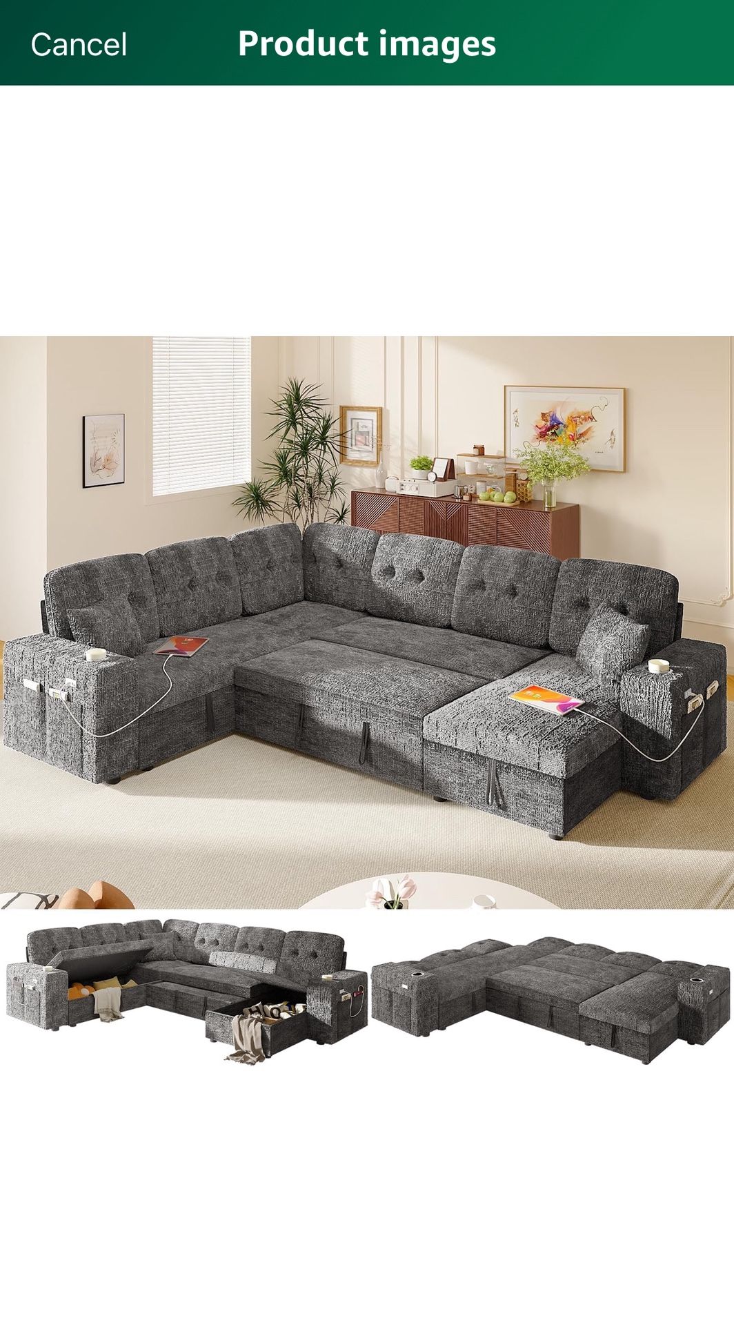 Sectional Sofa With Sleeper & Storage
