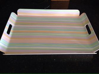 beautiful tray striped decorative serving piece 22" x 16"