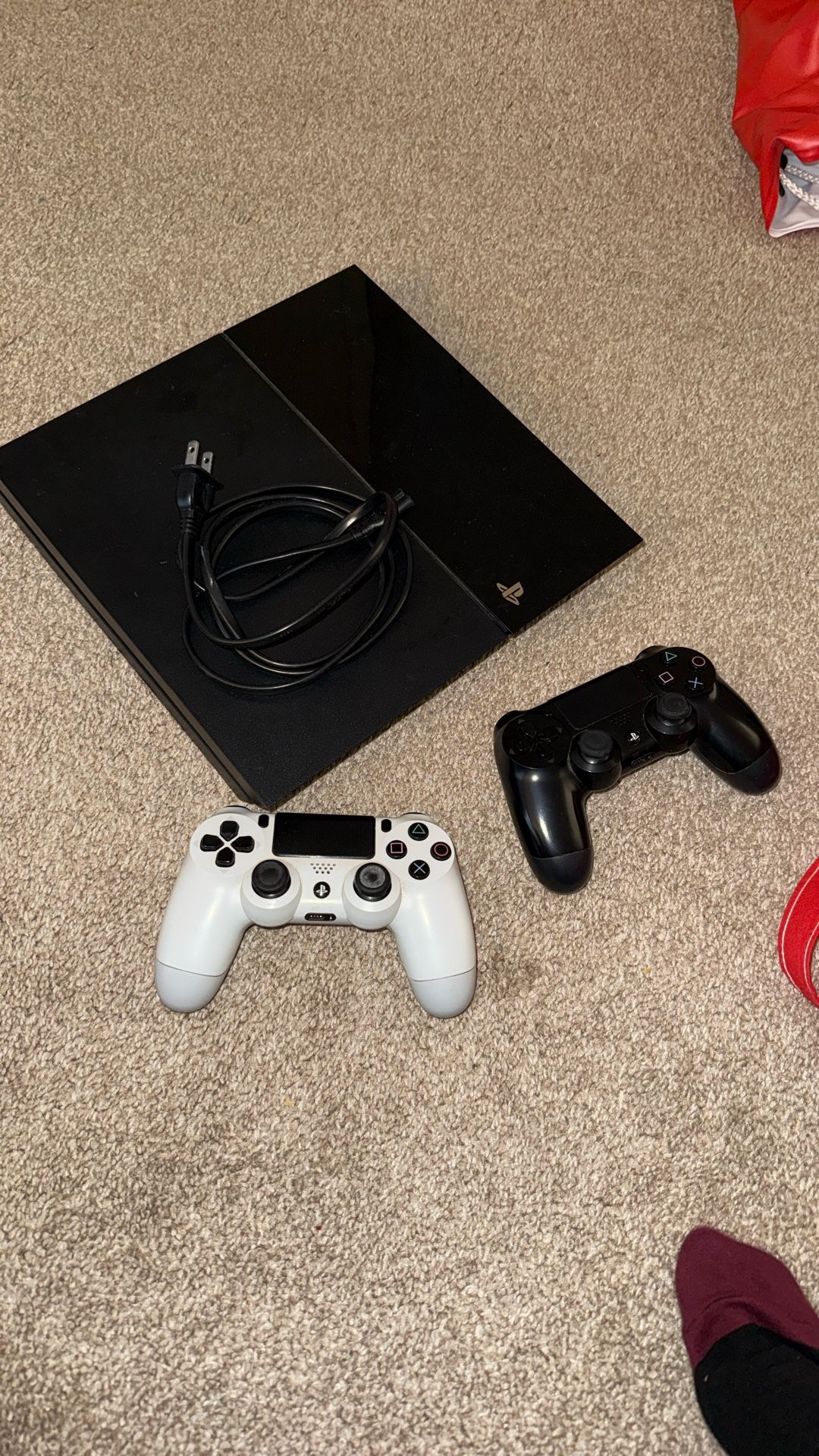 PlayStation 4 With Two Wireless Controllers.