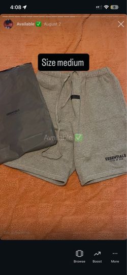 Essentials fear of god dark oatmeal shorts
