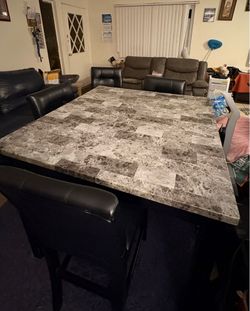 Dining Table with 6 Chairs (Functional / Heavy Use - Read Description)