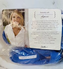 NEW~CAROLE HOCHMAN~M 6/7 Heavenly Soft Microfleece Scuff Slippers~Blue w/Navy Trim  NEW!!  Smoke and Pet Free