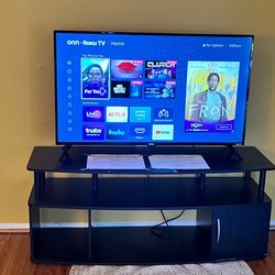Onn ROKU TV 38” only—$75 —- TV stand 47inch-wide -$35
