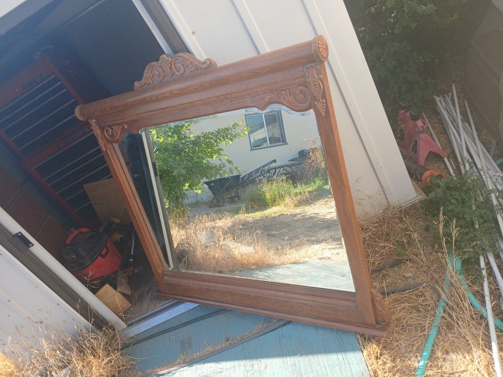 Dresser Mirror Solid Oak