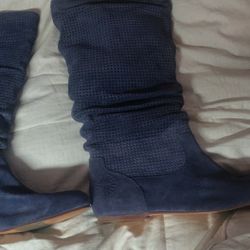 UGG WOMEN'S ABILENE BLUE SUEDE BOOTS 